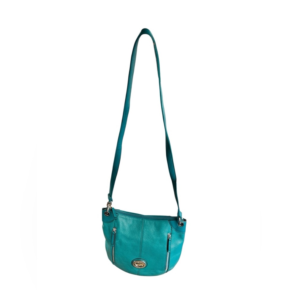Tignanello Organizer Crossbody Bag – Blue Teal Leather. - Picture 6 of 11